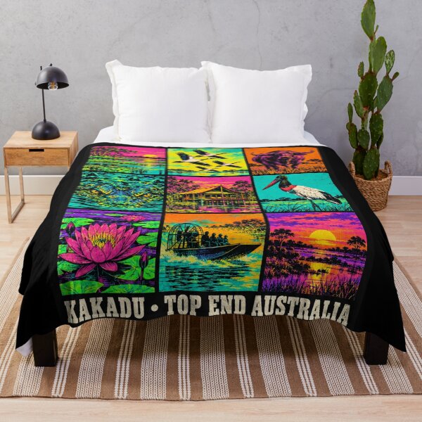 Item preview, Mary River Wetlands Kakadu Northern Territory Retro Travel Crocodile Buffalo Wildlife designed and sold by Yellowriversss.