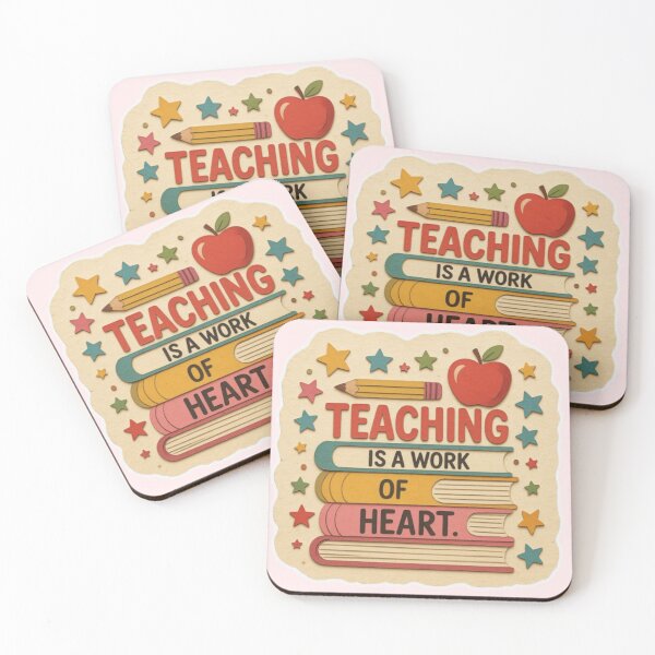 Item preview, Teaching Is a Work of Heart – Teacher Books Pencil Apple Design designed and sold by Palette & Hue.