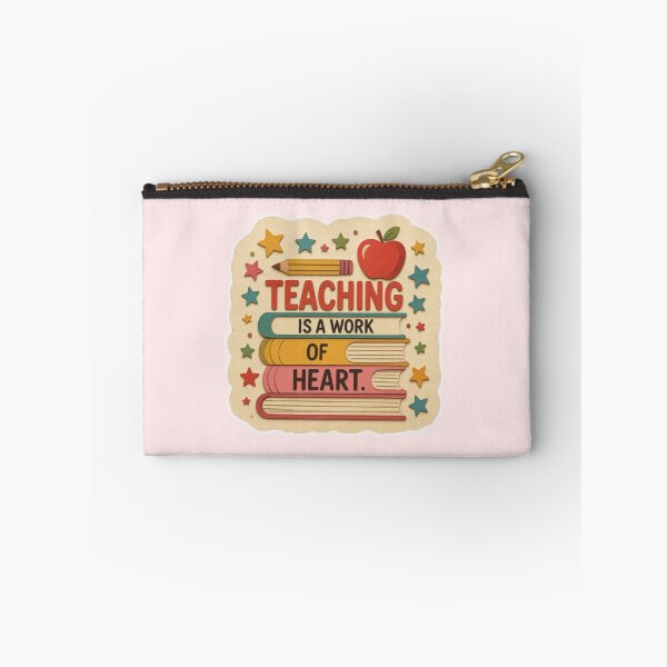 Item preview, Teaching Is a Work of Heart – Teacher Books Pencil Apple Design designed and sold by Palette & Hue.
