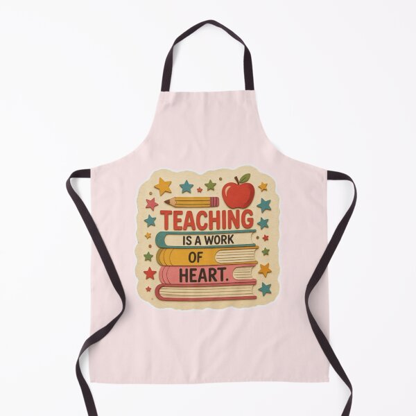 Item preview, Teaching Is a Work of Heart – Teacher Books Pencil Apple Design designed and sold by Palette & Hue.