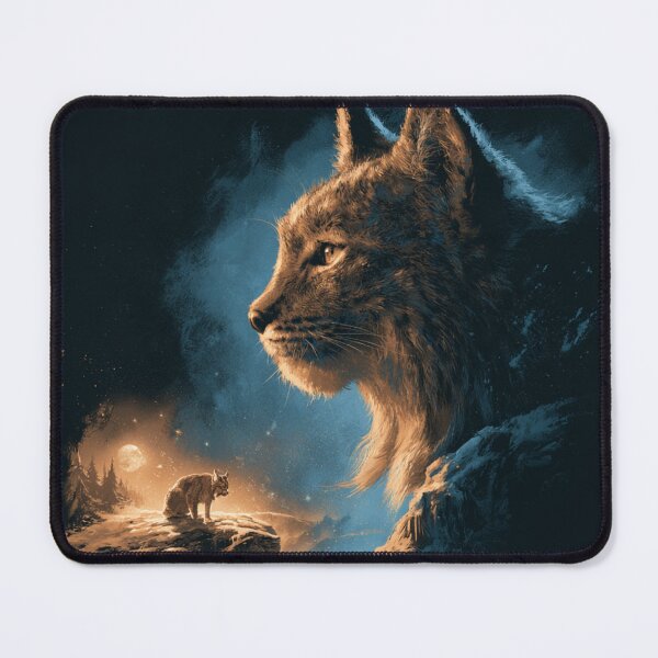 Item preview, Mystical Lynx Wild Cat Moon Night Sky Design designed and sold by NicolasGlowArt.