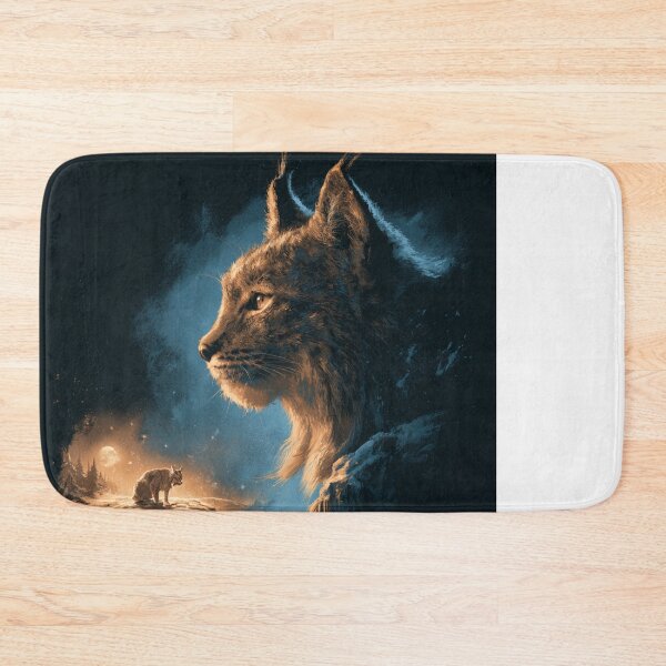 Item preview, Mystical Lynx Wild Cat Moon Night Sky Design designed and sold by NicolasGlowArt.