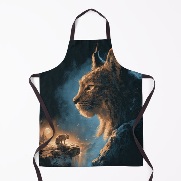 Item preview, Mystical Lynx Wild Cat Moon Night Sky Design designed and sold by NicolasGlowArt.