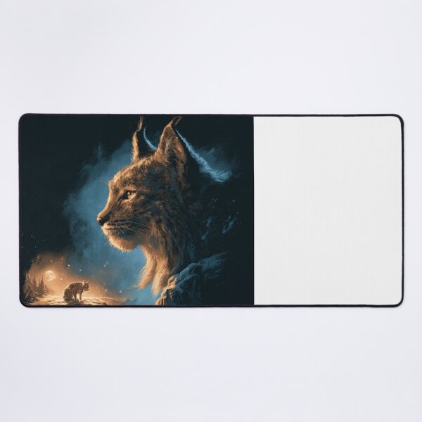 Item preview, Mystical Lynx Wild Cat Moon Night Sky Design designed and sold by NicolasGlowArt.