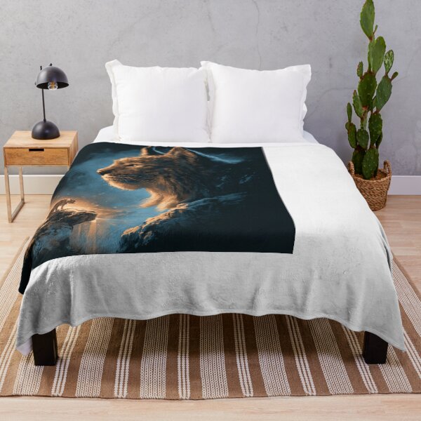 Item preview, Mystical Lynx Wild Cat Moon Night Sky Design designed and sold by NicolasGlowArt.
