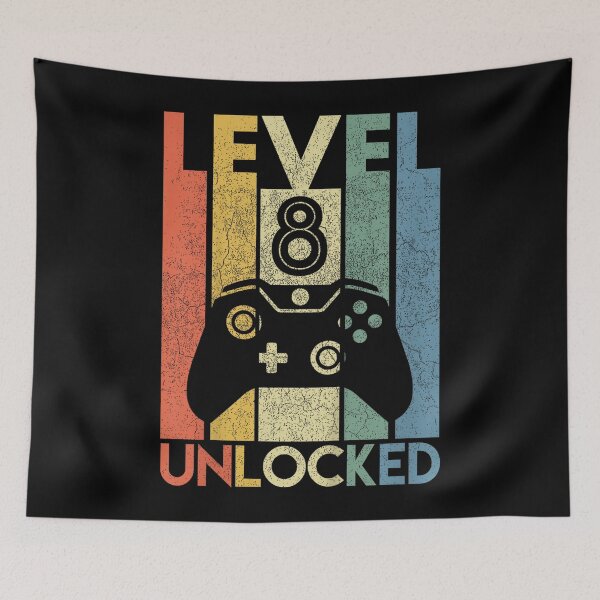 Item preview, Kids Level 8 Unlocked Funny Video Gamer 8th Birthday Gift designed and sold by TaraxDoolittle.