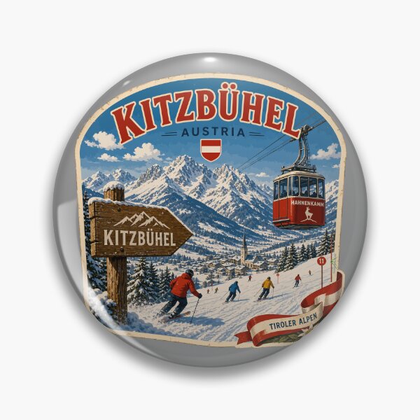 Item preview, Kitzbuhel Austria Tyrol Ski Sticker TShirt 06 designed and sold by OuterShellUK.