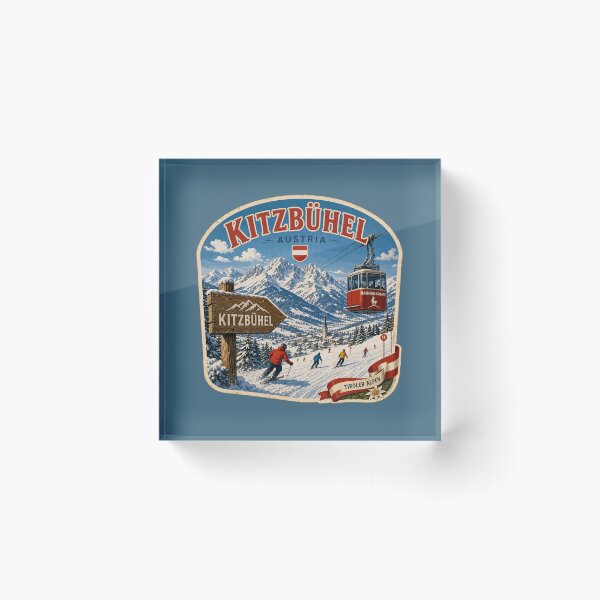 Item preview, Kitzbuhel Austria Tyrol Ski Sticker TShirt 06 designed and sold by OuterShellUK.