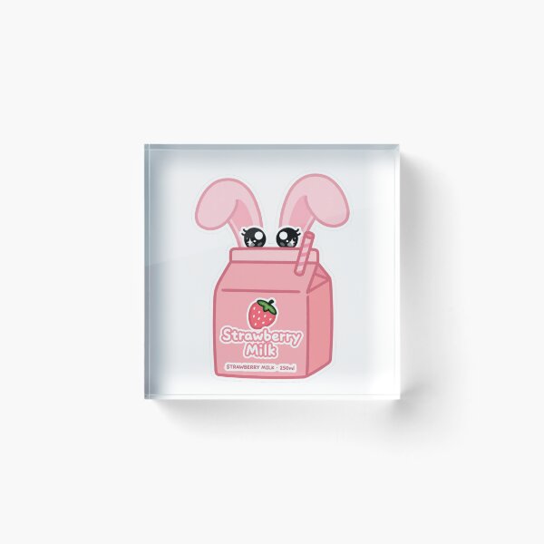 Item preview, Cute Strawberry Milk Sticker – Pink Kawaii Milk Carton designed and sold by Kiralemon.