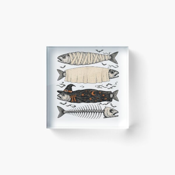 Item preview, Halloween Fish Ghost Pumpkin Skeleton Mummy designed and sold by raewaelchi.