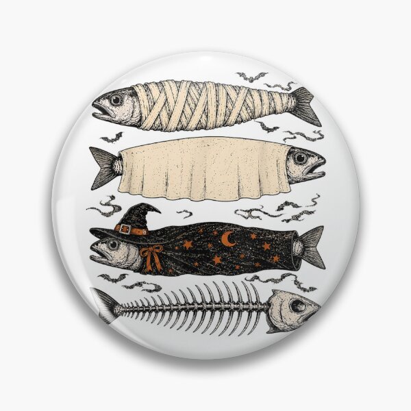 Item preview, Halloween Fish Ghost Pumpkin Skeleton Mummy designed and sold by raewaelchi.