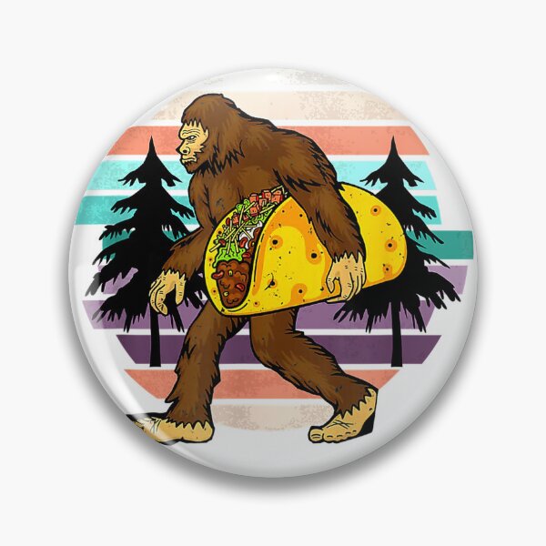 Item preview, Funny Bigfoot Holding A Taco Retro Vintage Sun Taco Lover T-Shirt designed and sold by Othinus.