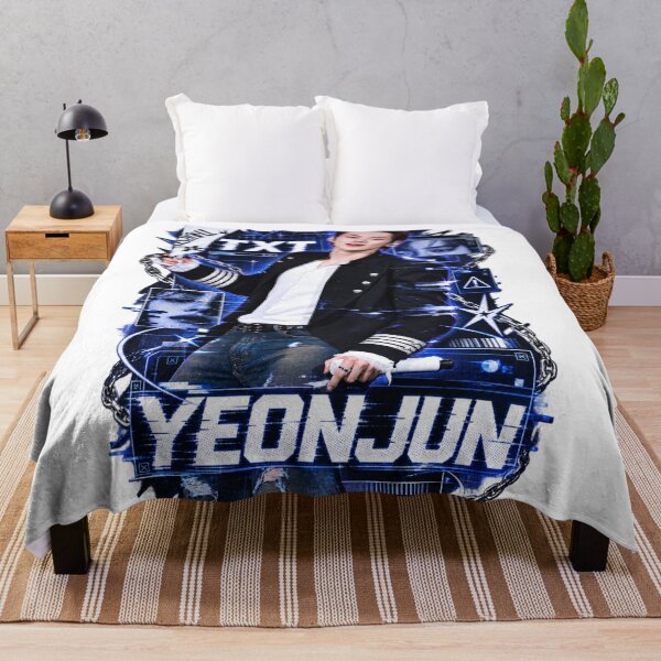 Item preview, TXT Yeonjun Iconic Stage Flag Cyber Blue Art designed and sold by Valeree Store.