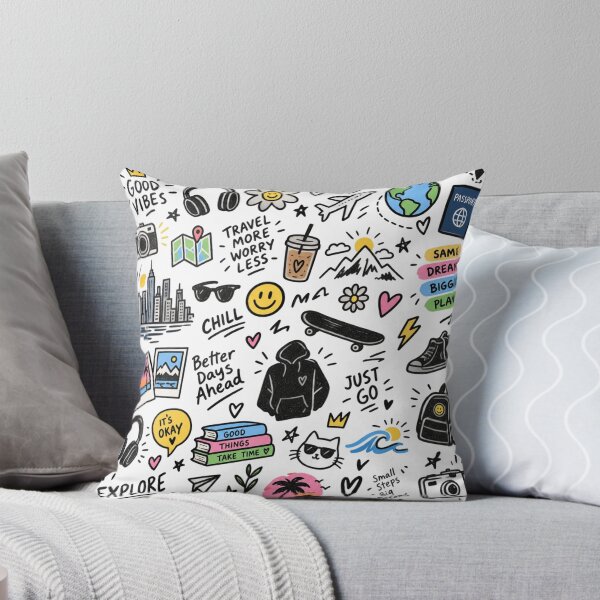 Item preview, Gen Z Travel Doodle Sticker Collage – Good Vibes & Adventure designed and sold by GenZ Doodle.