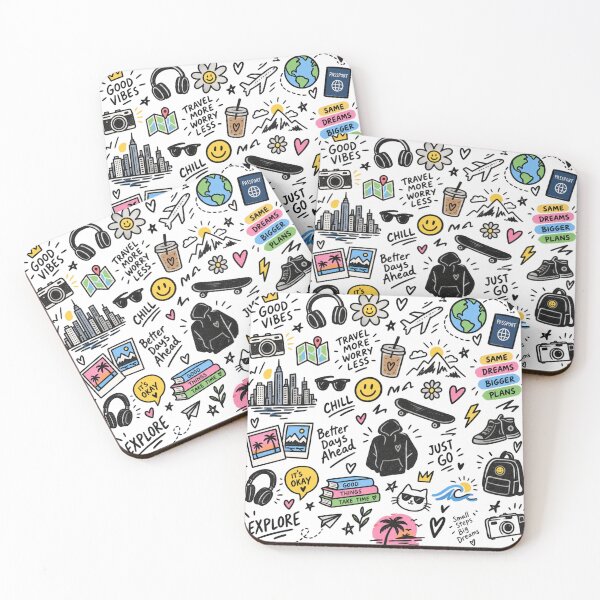 Item preview, Gen Z Travel Doodle Sticker Collage – Good Vibes & Adventure designed and sold by GenZ Doodle.