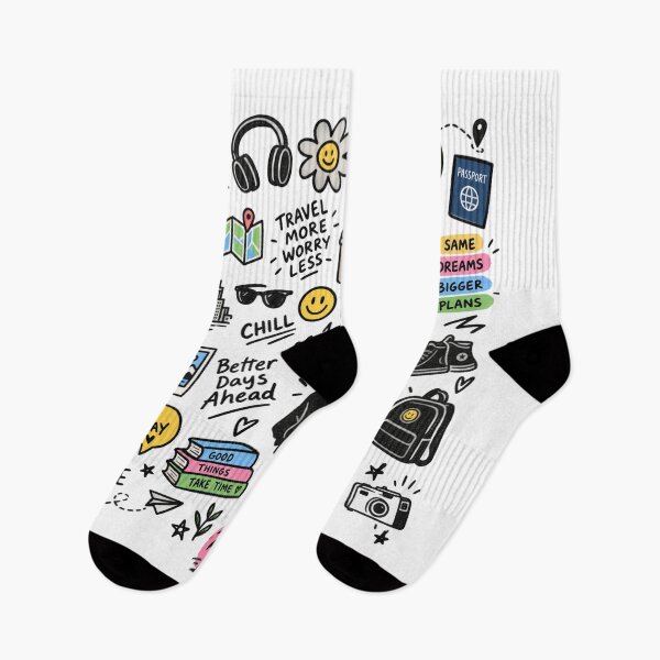 Item preview, Gen Z Travel Doodle Sticker Collage – Good Vibes & Adventure designed and sold by GenZ Doodle.