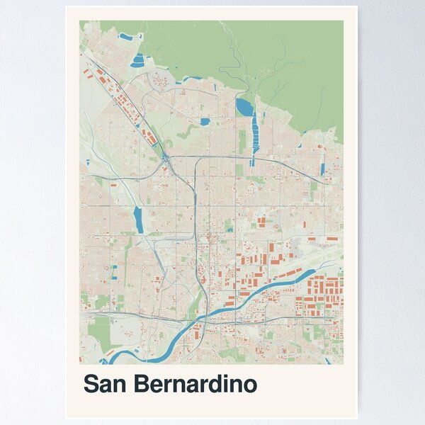 Item preview, San Bernardino Minimalistic Map Art designed and sold by MapsNerd.