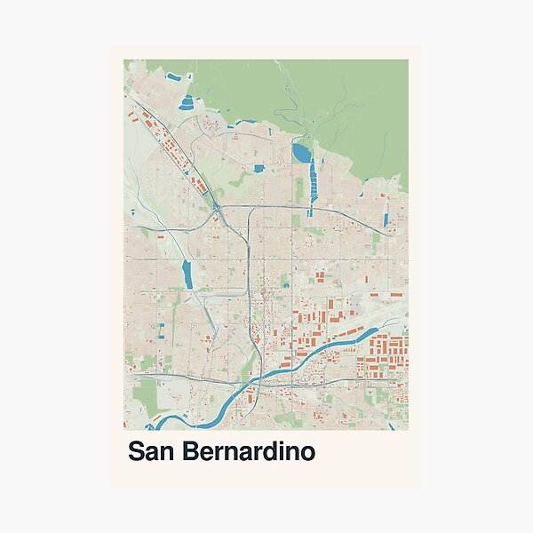 Item preview, San Bernardino Minimalistic Map Art designed and sold by MapsNerd.