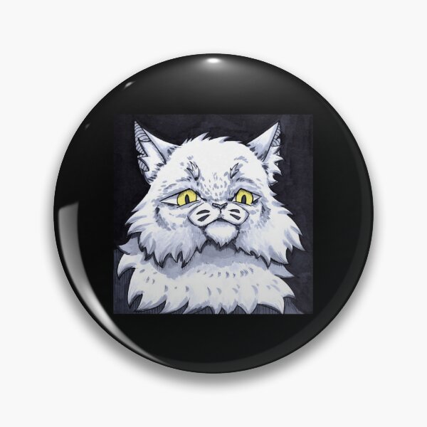 Item preview, Midnight Watch Fluffy Longhair White Cat Fantasy Graphic designed and sold by KabuzzleDesigns.