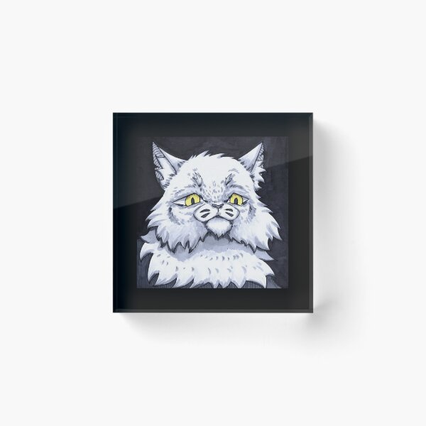 Item preview, Midnight Watch Fluffy Longhair White Cat Fantasy Graphic designed and sold by KabuzzleDesigns.