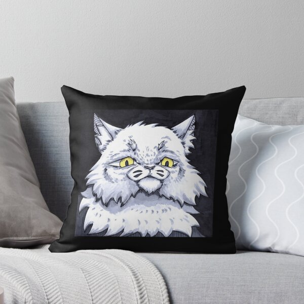Item preview, Midnight Watch Fluffy Longhair White Cat Fantasy Graphic designed and sold by KabuzzleDesigns.