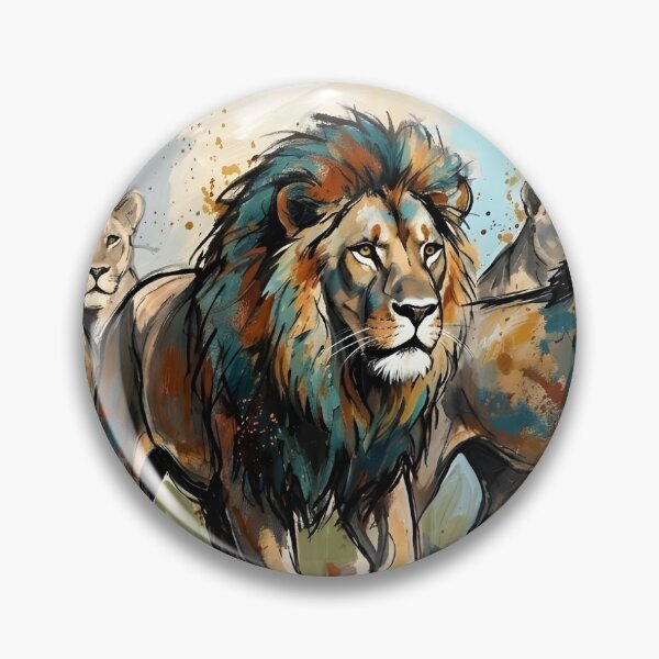 Item preview, Expressive Lion Pride Canvas Print | Abstract Wildlife Wall Art | Modern Safari Fine Art Poster | Majestic African Lions & Lionesses Painting designed and sold by SergioMiklos.