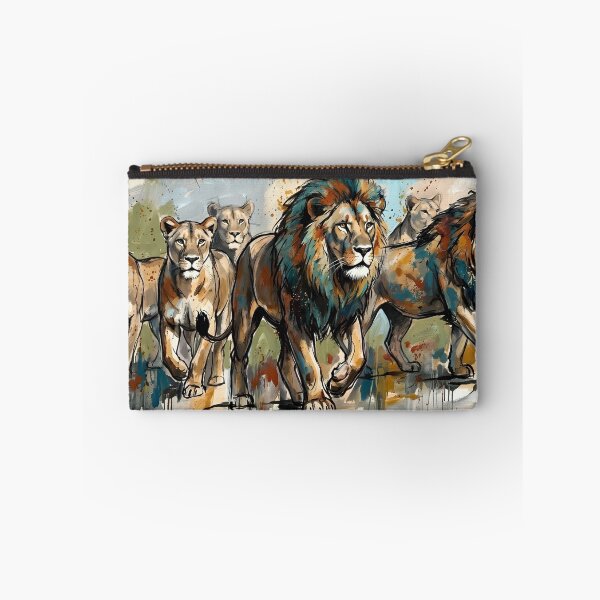 Item preview, Expressive Lion Pride Canvas Print | Abstract Wildlife Wall Art | Modern Safari Fine Art Poster | Majestic African Lions & Lionesses Painting designed and sold by SergioMiklos.