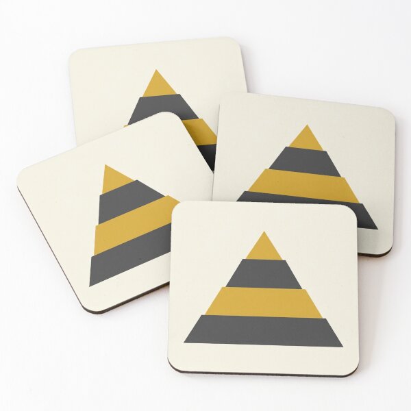 Item preview, Stepped Pyramid Form | Mid-Century Ochre Geometric Print designed and sold by Zaramodo.