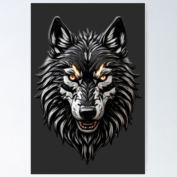 Item preview, Cybernetic Wolf - Titanium Armor & Glowing Ember Techwear Emblem designed and sold by Shift-Bloom.