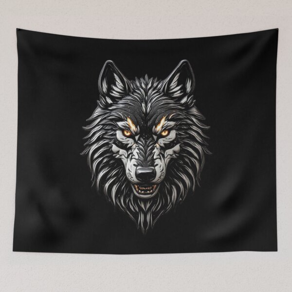Item preview, Cybernetic Wolf - Titanium Armor & Glowing Ember Techwear Emblem designed and sold by Shift-Bloom.