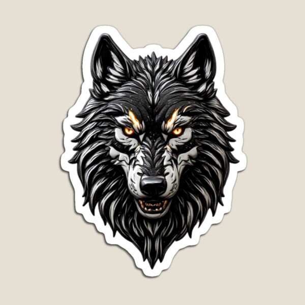 Item preview, Cybernetic Wolf - Titanium Armor & Glowing Ember Techwear Emblem designed and sold by Shift-Bloom.