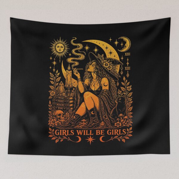 Item preview, Girls Will Be Girls Witch Coven Vintage Tarot Aesthetic designed and sold by elongatedjazz.