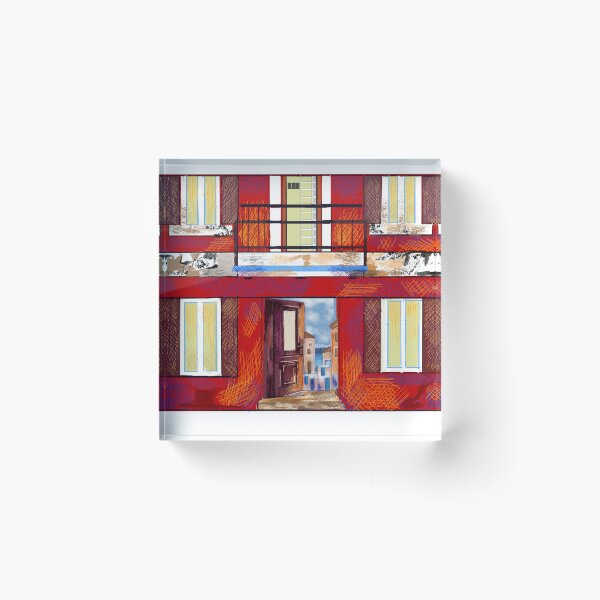 Item preview, THE RED GUARDIAN - Symi Doorway to the Sea (Cross-Hatch Edition) designed and sold by Cobalt & Stone Art.