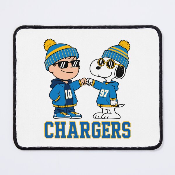 Item preview, Charlie Brown & Snoopy Los Angeles Chargers Football Retro F263 designed and sold by GLUVY-THEME.