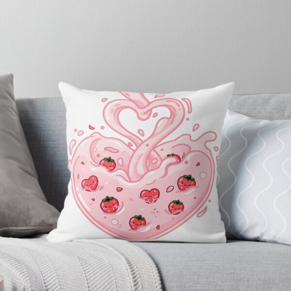 Item preview, Cute Strawberry Heart Sticker – Pink Strawberry Dessert designed and sold by Kiralemon.