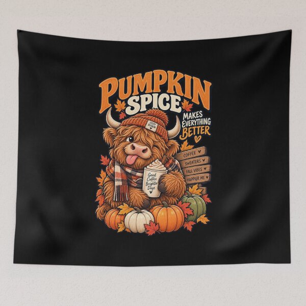 Item preview, Pumpkin Spice Makes Everything Better - Highland Cow Fall designed and sold by Ridaelb.