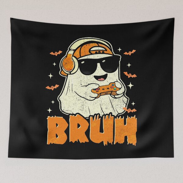 Item preview, Ghost Gamer Bruh Funny Halloween Video Gaming Spooky designed and sold by schoolofbullies.