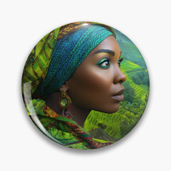 Item preview, Vibrant Woman in Colorful Headscarf in Nature designed and sold by Artessie.