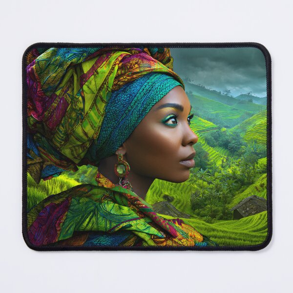 Item preview, Vibrant Woman in Colorful Headscarf in Nature designed and sold by Artessie.