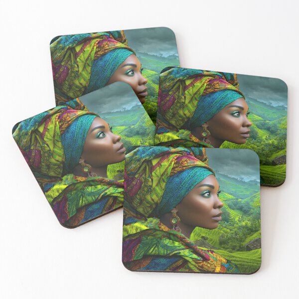 Item preview, Vibrant Woman in Colorful Headscarf in Nature designed and sold by Artessie.