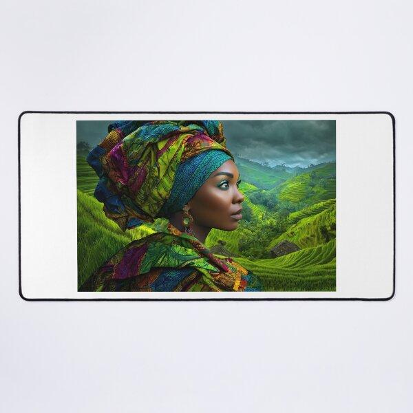 Item preview, Vibrant Woman in Colorful Headscarf in Nature designed and sold by Artessie.