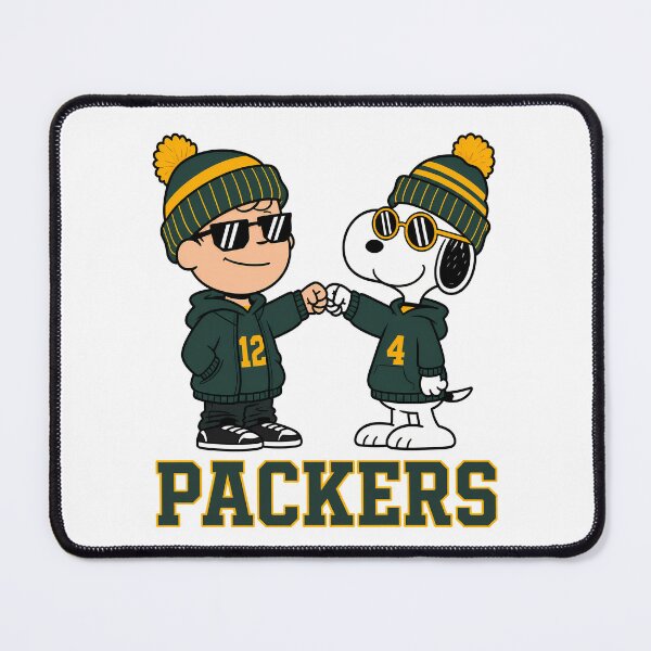 Item preview, Charlie Brown & Snoopy Green Bay Packers Football Retro F264 designed and sold by GLUVY-THEME.