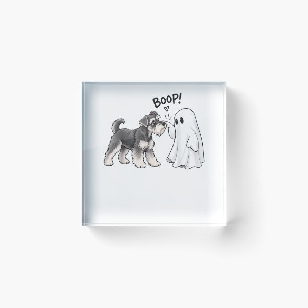 Item preview, Miniature Schnauzer Ghost Boop Dog Halloween Cute designed and sold by TaraxDoolittle.