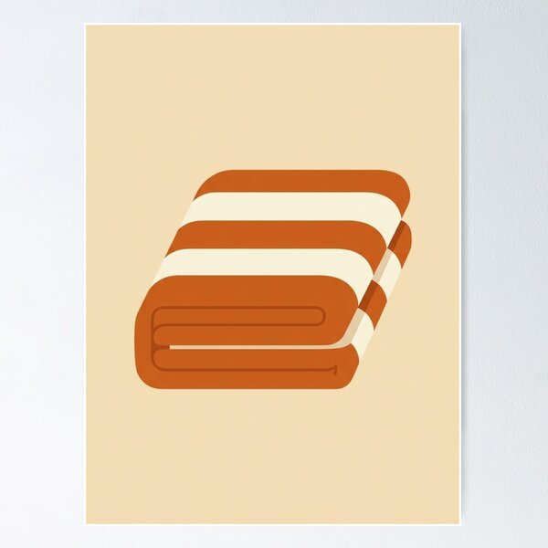 Item preview, Beach Towel Illustration | Minimalist Coastal Print designed and sold by Zaramodo.