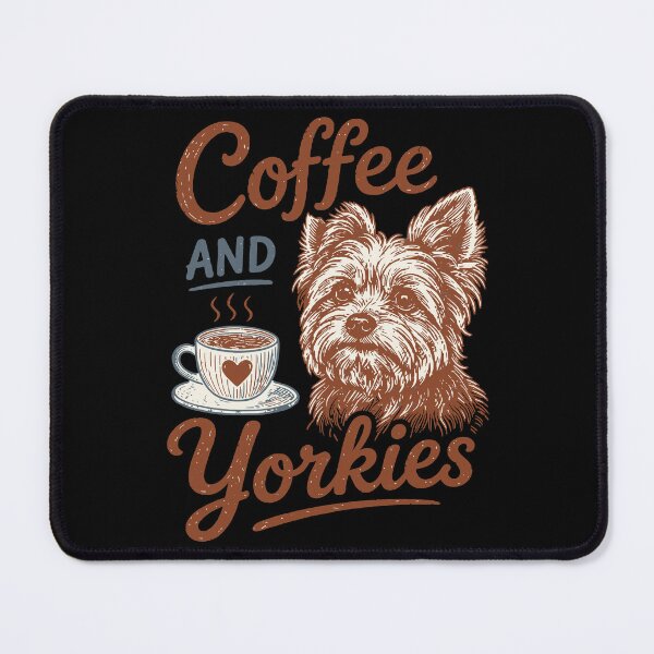Item preview, Retro Coffee and Yorkies Dog Humor | Cute Yorkshire Terrier Lover Gift designed and sold by PrintSpire Studios.
