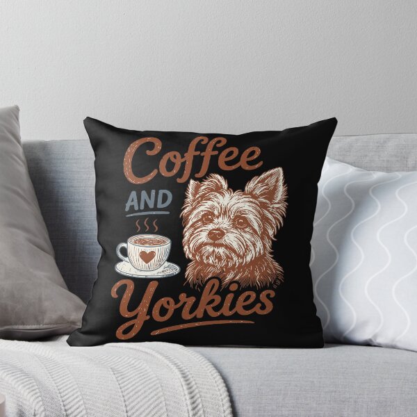 Item preview, Retro Coffee and Yorkies Dog Humor | Cute Yorkshire Terrier Lover Gift designed and sold by PrintSpire Studios.