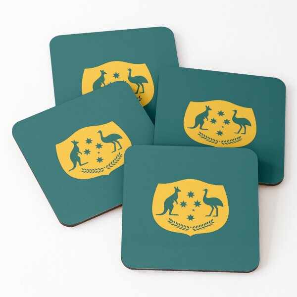 Item preview, Australia Crest Southern Cross Shield with border designed and sold by Kangaroo Sun.