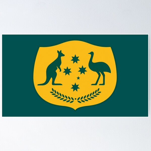 Item preview, Australia Crest Southern Cross Shield with border designed and sold by Kangaroo Sun.