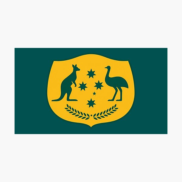 Item preview, Australia Crest Southern Cross Shield with border designed and sold by Kangaroo Sun.