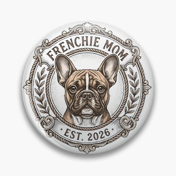 Item preview, Frenchie Mom Est 2026 Vintage Crest Badge designed and sold by Frenchiq Co.